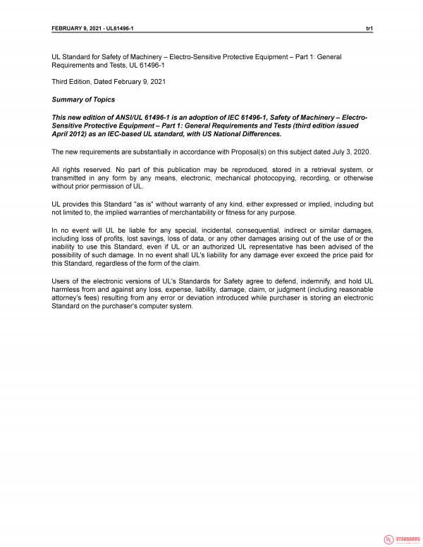 UL 61496-1 PDF UL 61496-1 PDF